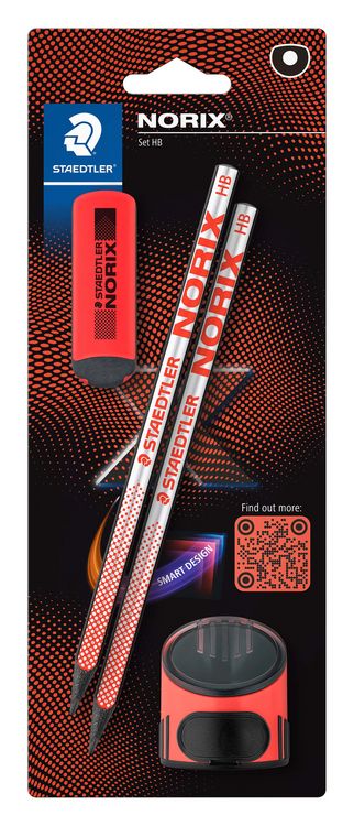 Produktbild: STAEDTLER NORIX&reg; 181, koralle + 2 Bleistiften HB, 1 Radierer und 1 Einzelspitzdose, 181 SBK2-2