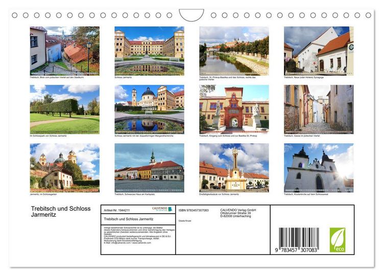 Produktbild: Trebitsch und Schloss Jarmeritz (Wandkalender 2026 DIN A4 quer), CALVENDO Monatskalender
