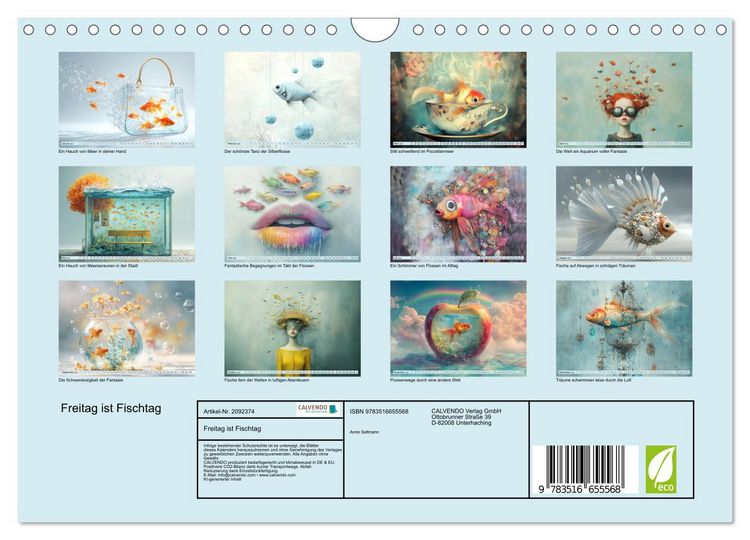 Produktbild: Freitag ist Fischtag (Wandkalender 2026 DIN A4 quer), CALVENDO Monatskalender