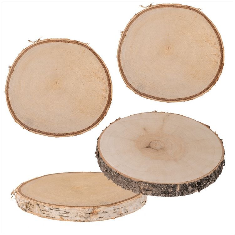 Produktbild: Holz-Deko-Baumscheiben, 4er Set