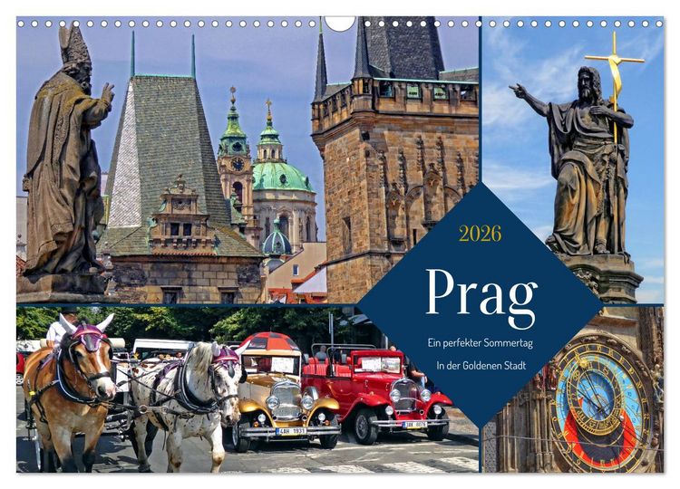 Produktbild: Prag &ndash; Ein perfekter Sommertag in der Goldenen Stadt (Wandkalender 2026 DIN A3 quer), CALVENDO Monatskalender