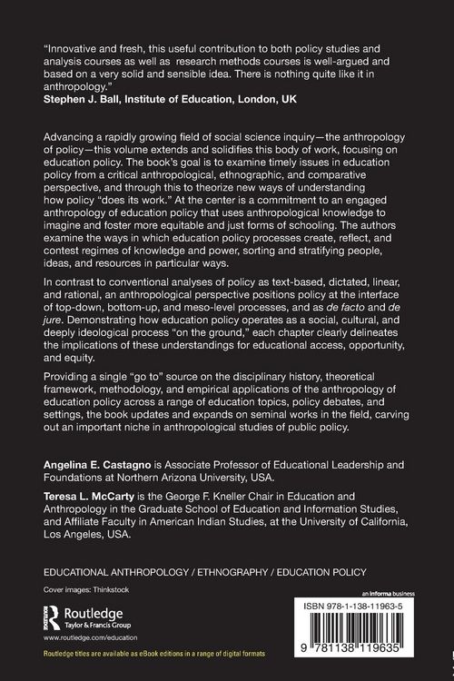 Produktbild: The Anthropology of Education Policy