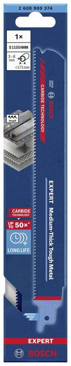 Produktbild: Bosch Accessories 2608900374 EXPERT &lsquo;Medium-Thick Tough Metal&rsquo; S 1155 HHM S&auml;bels&auml;geblatt, 1&nbsp;St&uuml;ck S&auml;geblatt-L&auml;nge 225 mm 1 St.