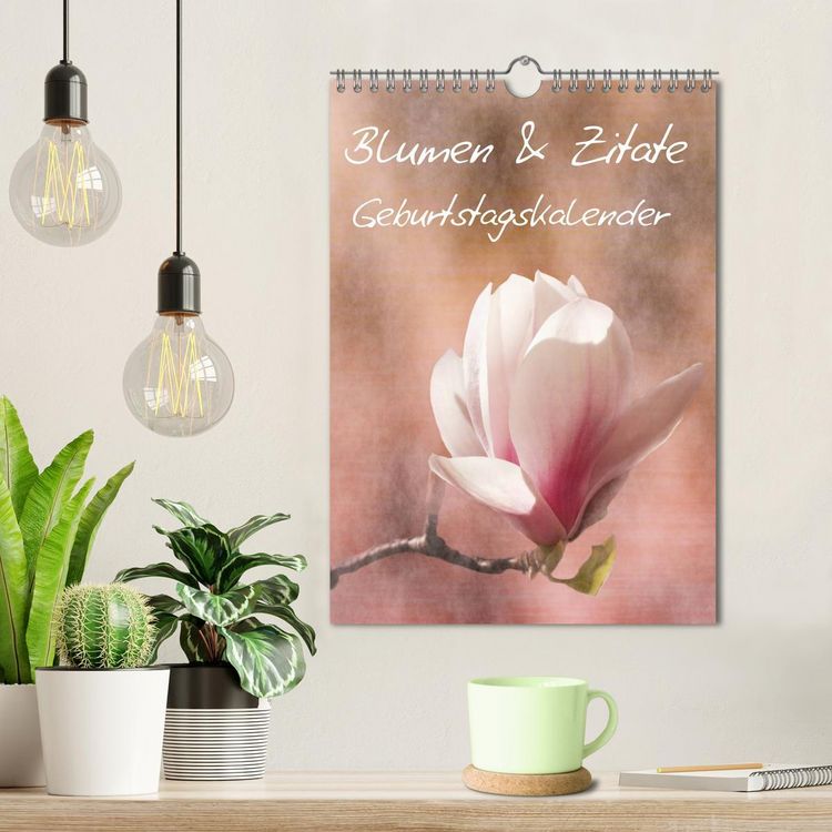 Produktbild: Blumen & Zitate / Geburtstagskalender (Wandkalender 2026 DIN A4 hoch), CALVENDO Monatskalender