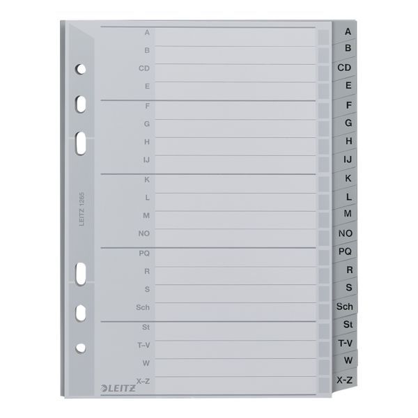 Produktbild: LEITZ Plastikregister A-Z grau DIN A5