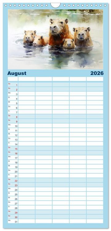 Produktbild: Familienplaner 2026 - Neulich am Wasser mit 5 Spalten (Wandkalender, 21 x 45 cm) CALVENDO