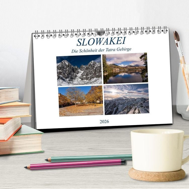 Produktbild: Slowakei - Die Sch&ouml;nheit der Tatra Gebirge (Tischkalender 2026 DIN A5 quer), CALVENDO Monatskalender