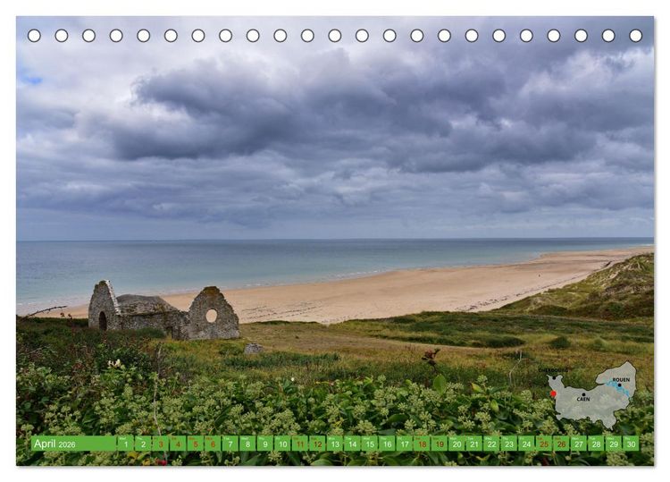 Produktbild: The Coasts of Normandy from Mont Saint-Michel to &Eacute;tretat (Desk Calendar 2026 DIN A5 landscape), CALVENDO 12 Month DeskCalendar