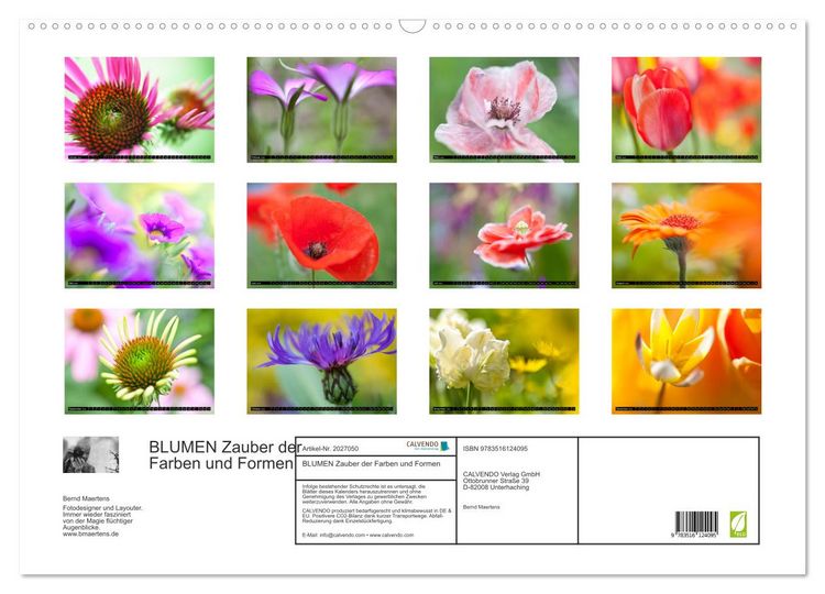 Produktbild: BLUMEN Zauber der Farben und Formen (Wandkalender 2026 DIN A2 quer), CALVENDO Monatskalender