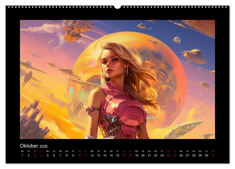 Produktbild: Amazonen im All (hochwertiger Premium Wandkalender 2026 DIN A2 quer), Kunstdruck in Hochglanz