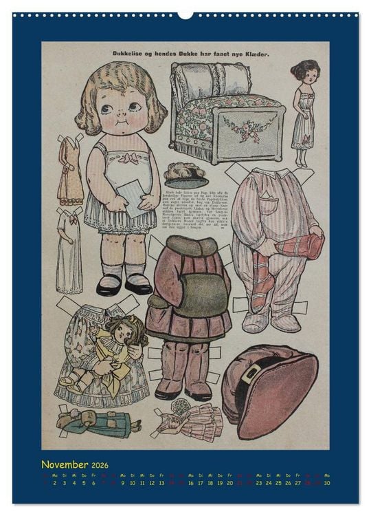 Produktbild: Dukke Lise Kalender - Anziehpuppen aus Papier (hochwertiger Premium Wandkalender 2026 DIN A2 hoch), Kunstdruck in Hochglanz