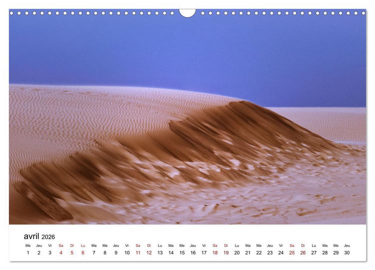 Produktbild: Dunes et mer - Une exp&eacute;rience nature (Calendrier mural 2026 DIN A3 vertical), CALVENDO calendrier mensuel