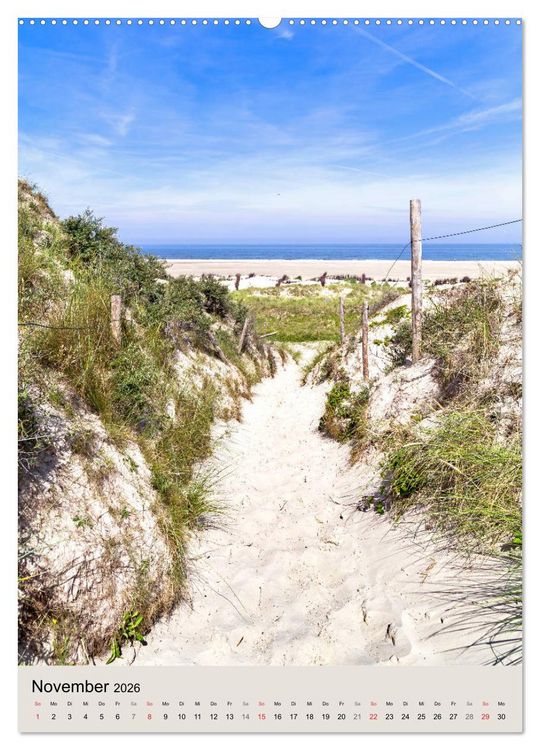 Produktbild: Borkum Strandspaziergang (hochwertiger Premium Wandkalender 2026 DIN A2 hoch), Kunstdruck in Hochglanz