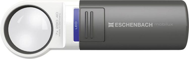 Produktbild: Eschenbach 151112 Handlupe mit LED-Beleuchtung Vergrößerungsfaktor: 12.5 x Linsengröße: (Ø) 35 mm