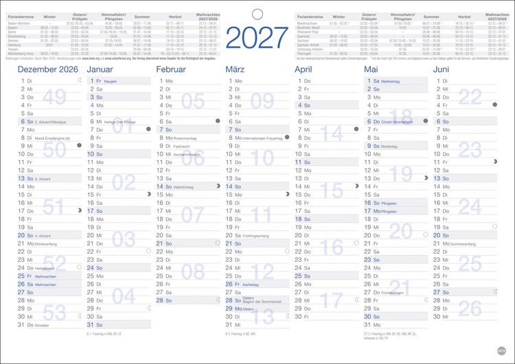 Produktbild: Tafelkalender A4 2027