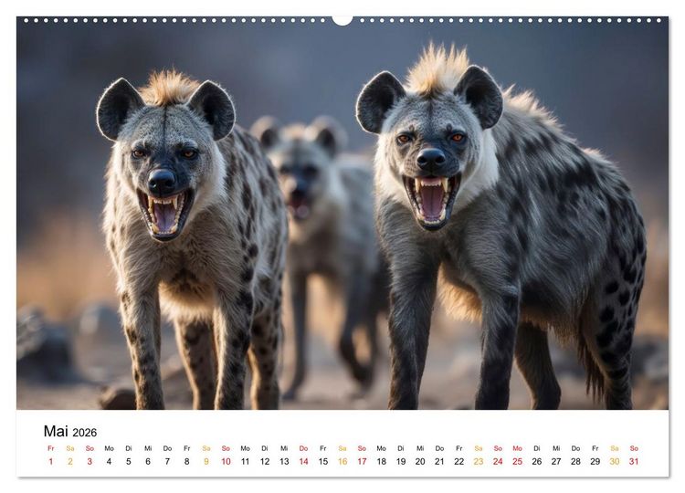 Produktbild: Hy&auml;nen - Afrikas geheimnisvolle J&auml;ger (hochwertiger Premium Wandkalender 2026 DIN A2 quer), Kunstdruck in Hochglanz