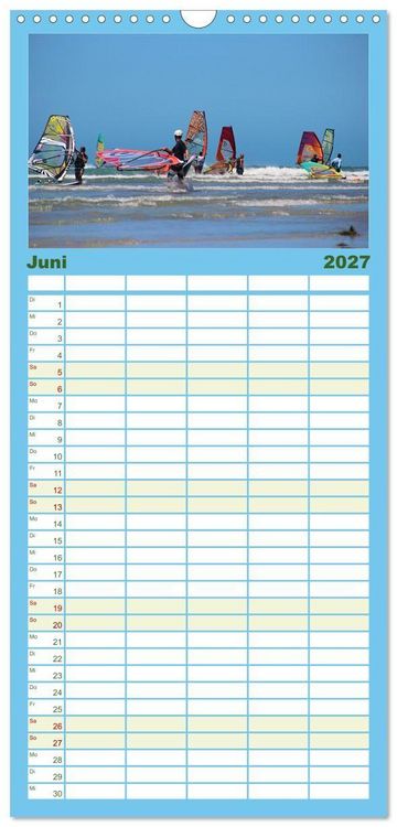 Produktbild: Familienplaner 2027 - Funsport Windsurfen mit 5 Spalten (Wandkalender, 21 x 45 cm) CALVENDO