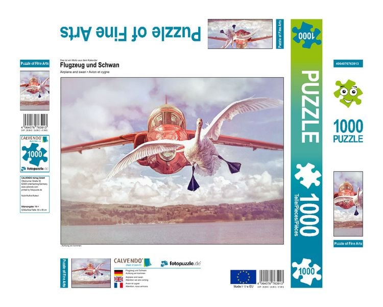 Produktbild: CALVENDO Puzzle Flugzeug und Schwan | 1000 Teile Lege-Gr&ouml;&szlig;e 64x48cm Foto-Puzzle f&uuml;r gl&uuml;ckliche Stunden