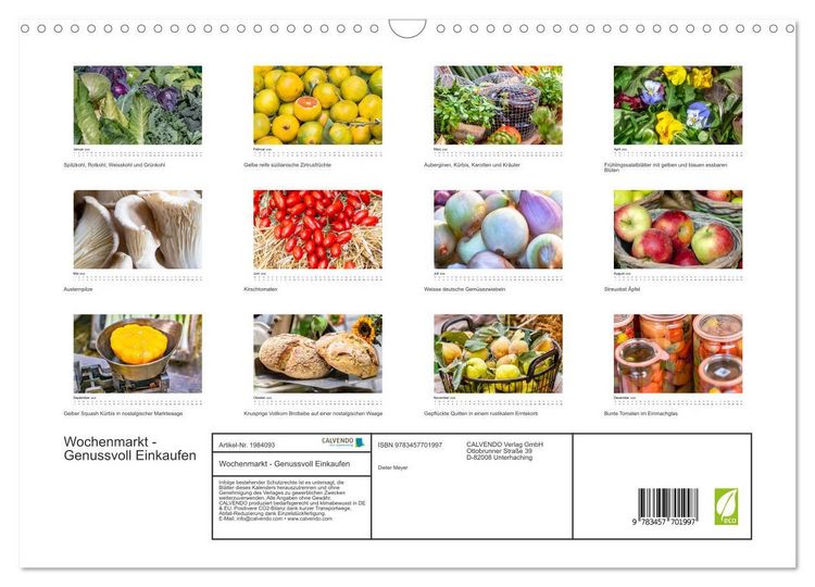 Produktbild: Wochenmarkt - Genussvoll Einkaufen (Wandkalender 2026 DIN A3 quer), CALVENDO Monatskalender
