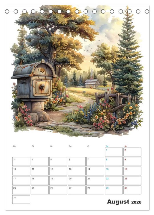 Produktbild: Zeitreise - Der vintage Briekasten Kalender (Tischkalender 2026 DIN A5 hoch), CALVENDO Monatskalender