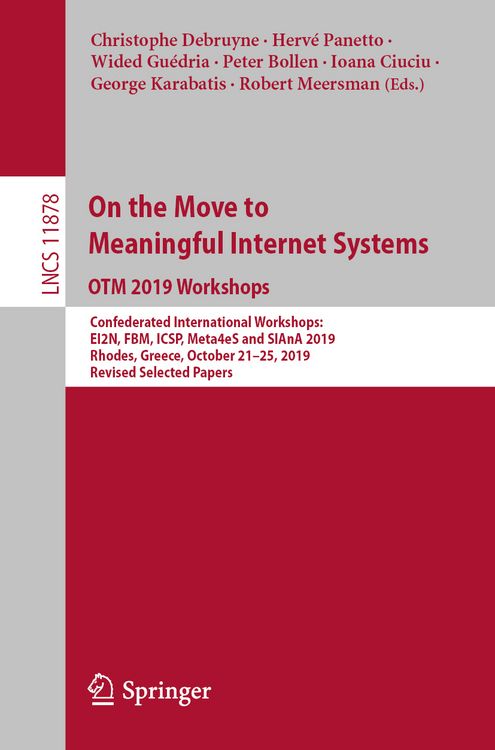 Produktbild: On the Move to Meaningful Internet Systems: OTM 2019 Workshops