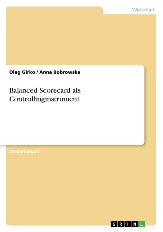 Produktbild: Balanced Scorecard als Controllinginstrument