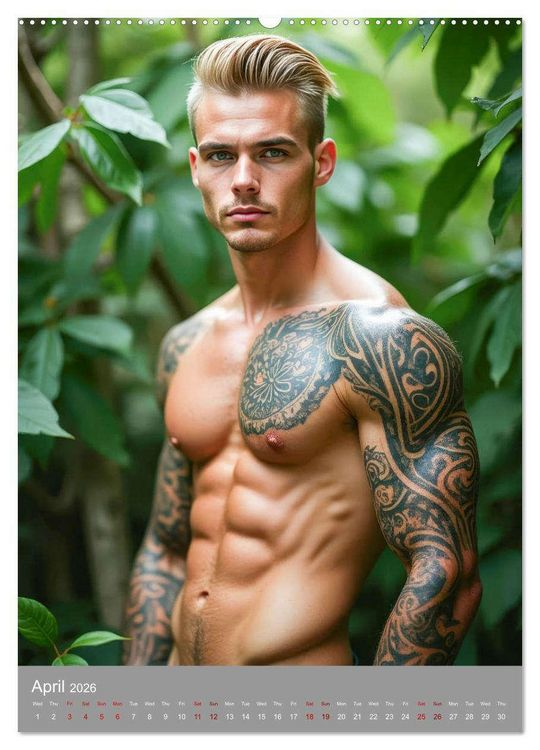 Produktbild: Masculine allure (Wall Calendar 2026 DIN A2 portrait), CALVENDO 12 Month Wall Calendar