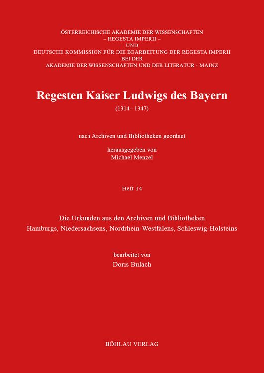 Produktbild: Regesten Kaiser Ludwigs des Bayern (1314-1347)