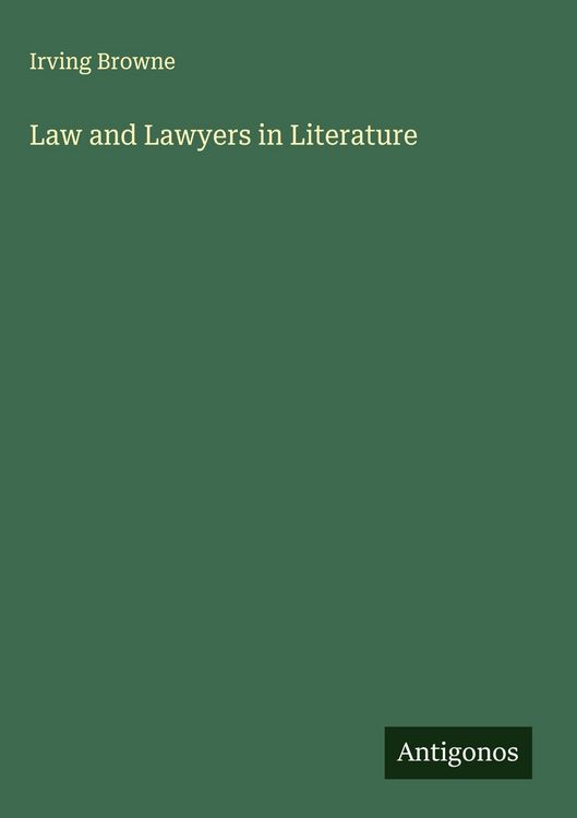 Produktbild: Law and Lawyers in Literature