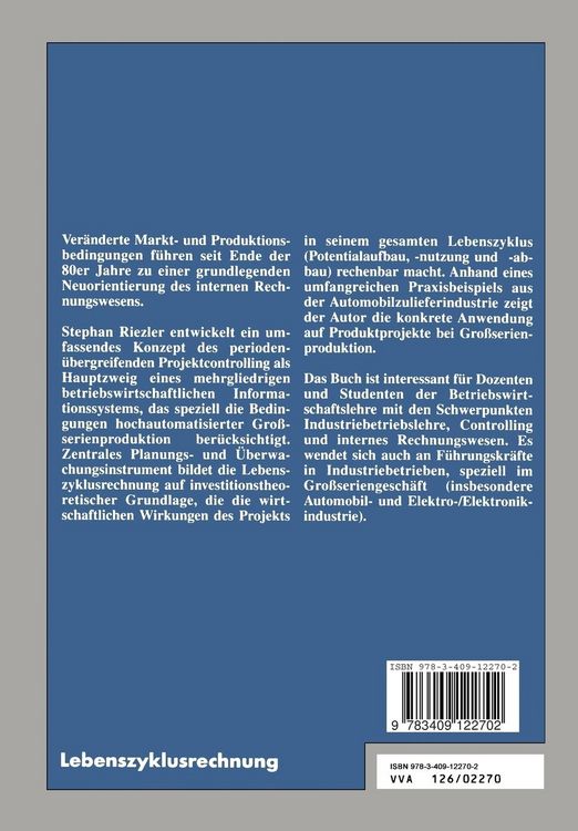 Produktbild: Lebenszyklusrechnung