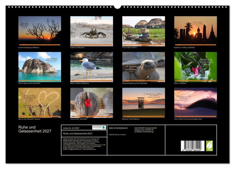 Produktbild: Ruhe und Gelassenheit 2027 (hochwertiger Premium Wandkalender 2027 DIN A2 quer), Kunstdruck in Hochglanz