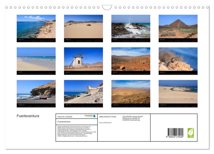 Produktbild: Fuerteventura (Wandkalender 2026 DIN A3 quer), CALVENDO Monatskalender