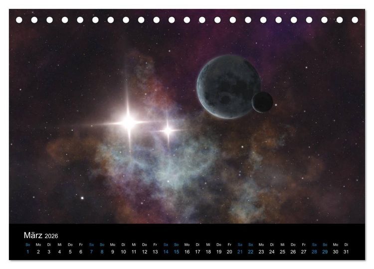 Produktbild: Weit entfernte unbekannte Welten (Tischkalender 2026 DIN A5 quer), CALVENDO Monatskalender