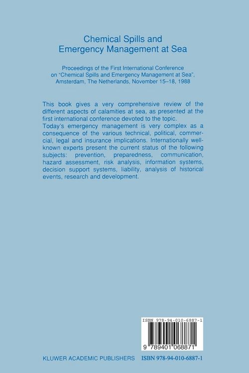 Produktbild: Chemical Spills and Emergency Management at Sea