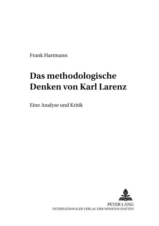 Produktbild: Das methodologische Denken bei Karl Larenz
