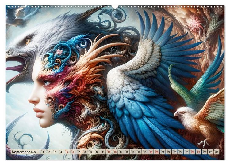 Produktbild: Vogelfrauen Surreale Sch&ouml;nheiten (Wandkalender 2026 DIN A2 quer), CALVENDO Monatskalender