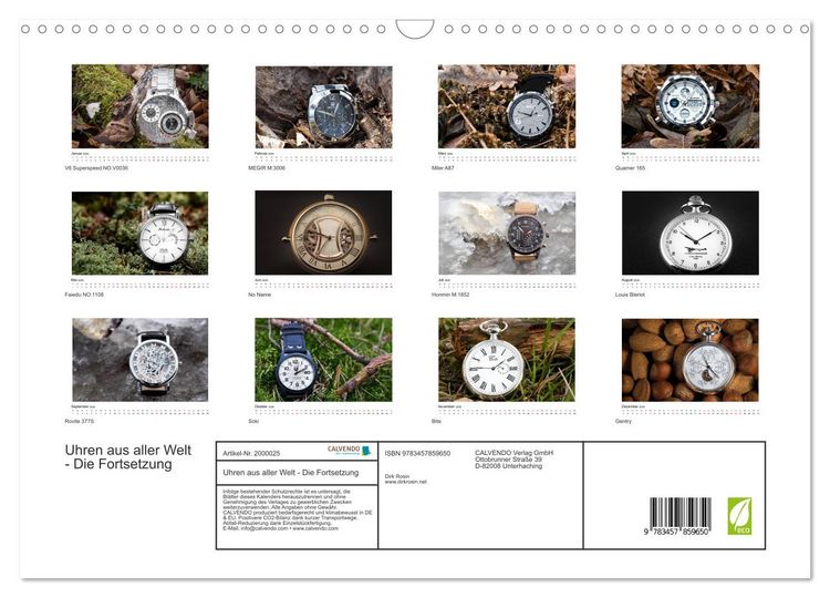 Produktbild: Uhren aus aller Welt - Die Fortsetzung (Wandkalender 2026 DIN A3 quer), CALVENDO Monatskalender