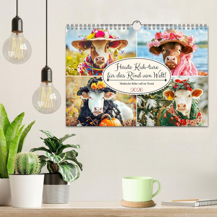 Produktbild: Haute Kuh-ture f&uuml;r das Rind von Welt! Modische K&uuml;he voll im Trend (Wandkalender 2026 DIN A4 quer), CALVENDO Monatskalender