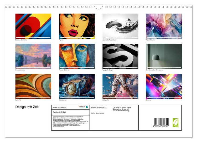 Produktbild: Design trifft Zeit (Wandkalender 2026 DIN A3 quer), CALVENDO Monatskalender