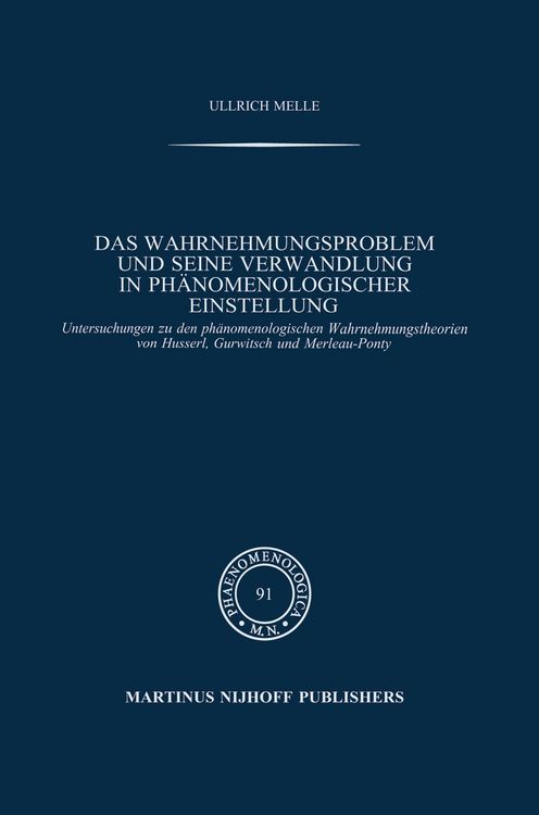 Produktbild: Das Wahrnehmungsproblem und seine Verwandlung in ph&auml;nomenologischer Einstellung