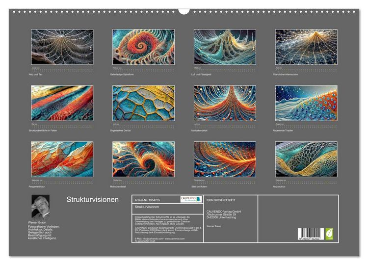 Produktbild: Strukturvisionen (Wandkalender 2026 DIN A2 quer), CALVENDO Monatskalender