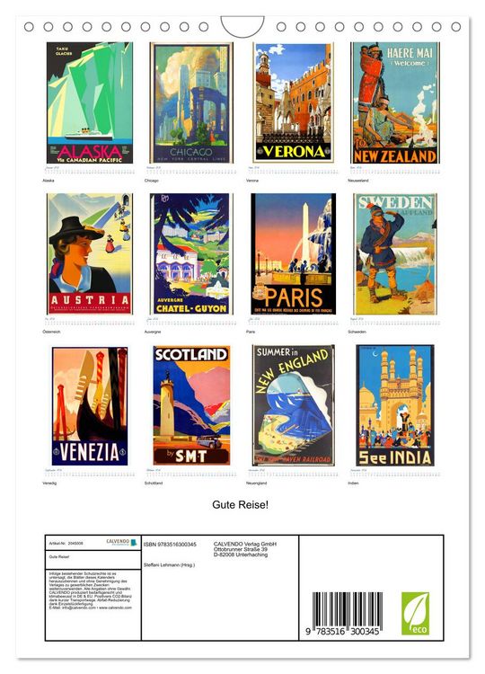 Produktbild: Gute Reise! (Wandkalender 2026 DIN A4 hoch), CALVENDO Monatskalender