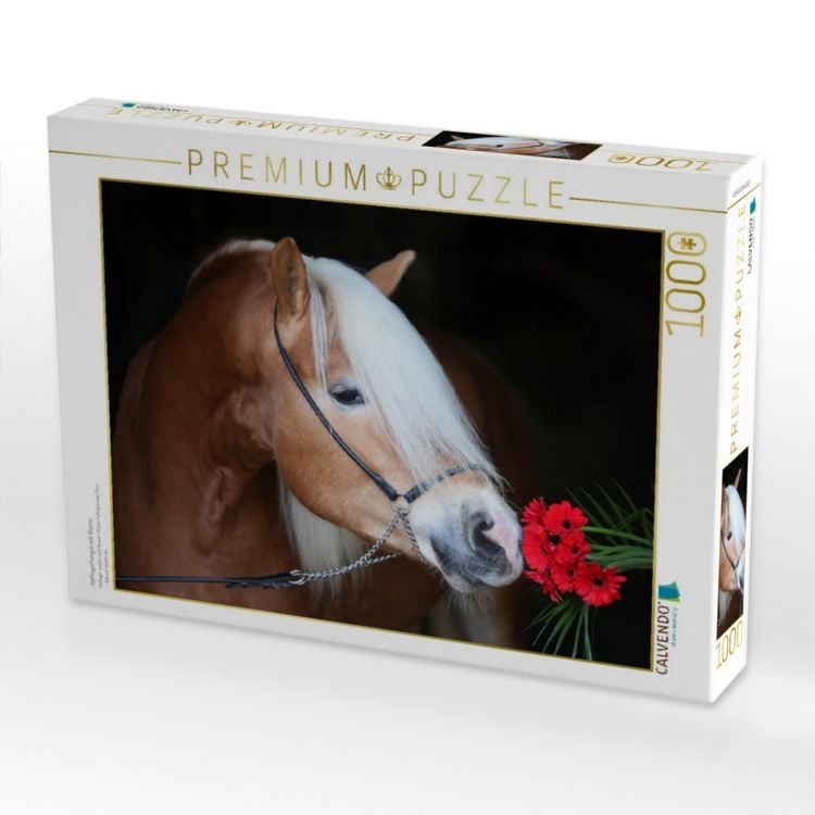 Produktbild: CALVENDO Puzzle Haflingerhengst mit Blume | 1000 Teile Lege-Gr&ouml;&szlig;e 64x48cm Foto-Puzzle f&uuml;r gl&uuml;ckliche Stunden