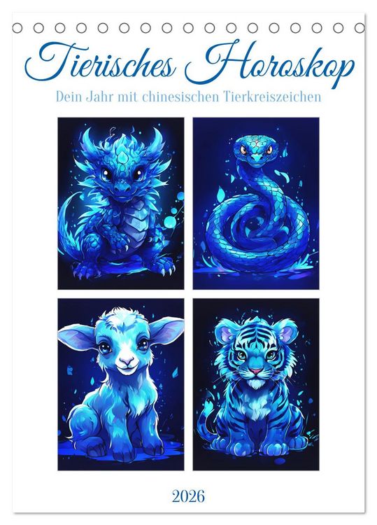 Produktbild: Tierisches Horoskop (Tischkalender 2026 DIN A5 hoch), CALVENDO Monatskalender
