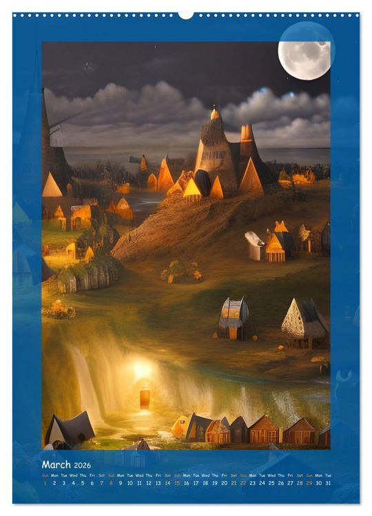 Produktbild: Moonlit Fantasies (Wall Calendar 2026 DIN A2 portrait), CALVENDO 12 Month Wall Calendar