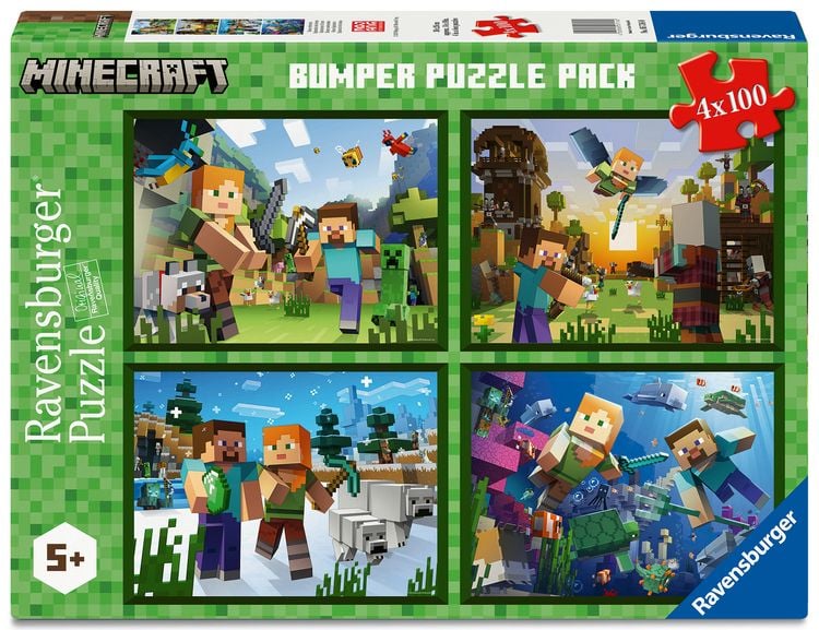 Produktbild: Kinderpuzzle 4x100 Teile - Minecraft - Biome erforschen