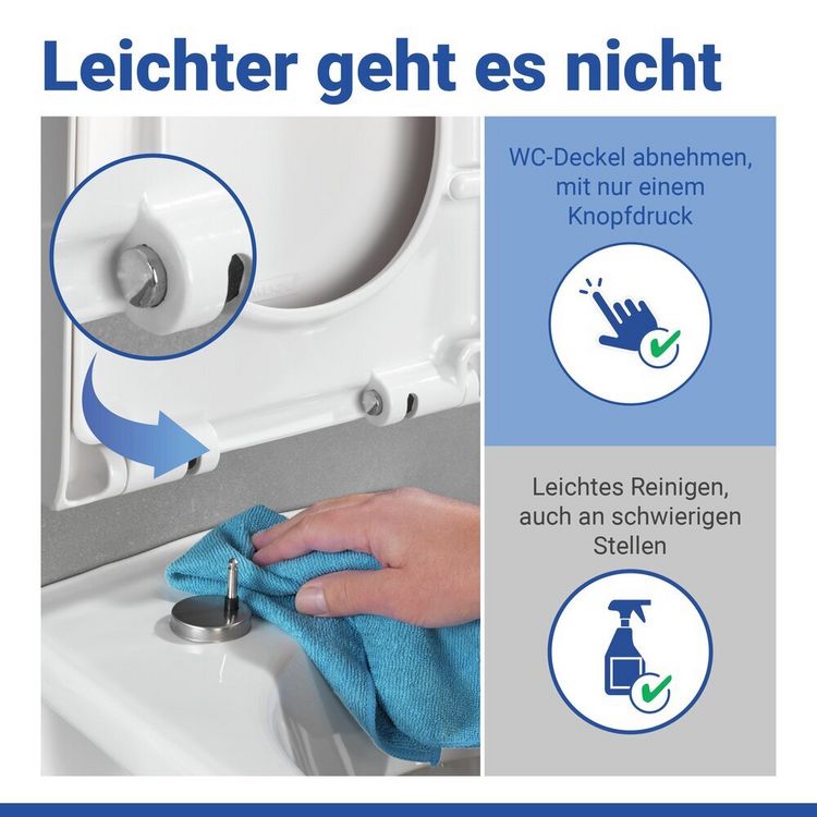 Produktbild: WC Sitz Mod. Palma Wei&szlig;, Toilettendeckel mit Absenkautomatik in D-Form