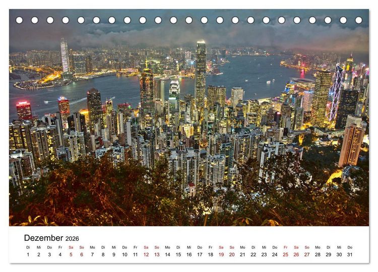Produktbild: Megacity Hong Kong (Tischkalender 2026 DIN A5 quer), CALVENDO Monatskalender