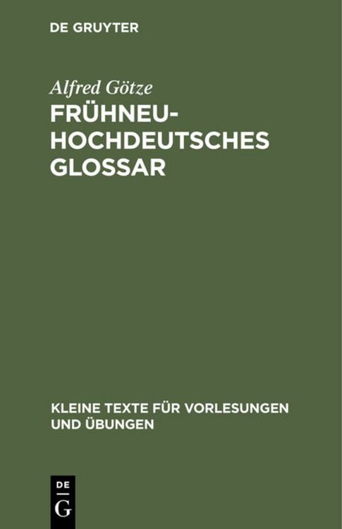 Produktbild: Fr&uuml;hneuhochdeutsches Glossar
