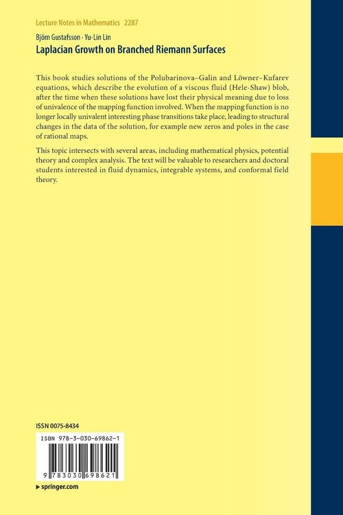 Produktbild: Laplacian Growth on Branched Riemann Surfaces